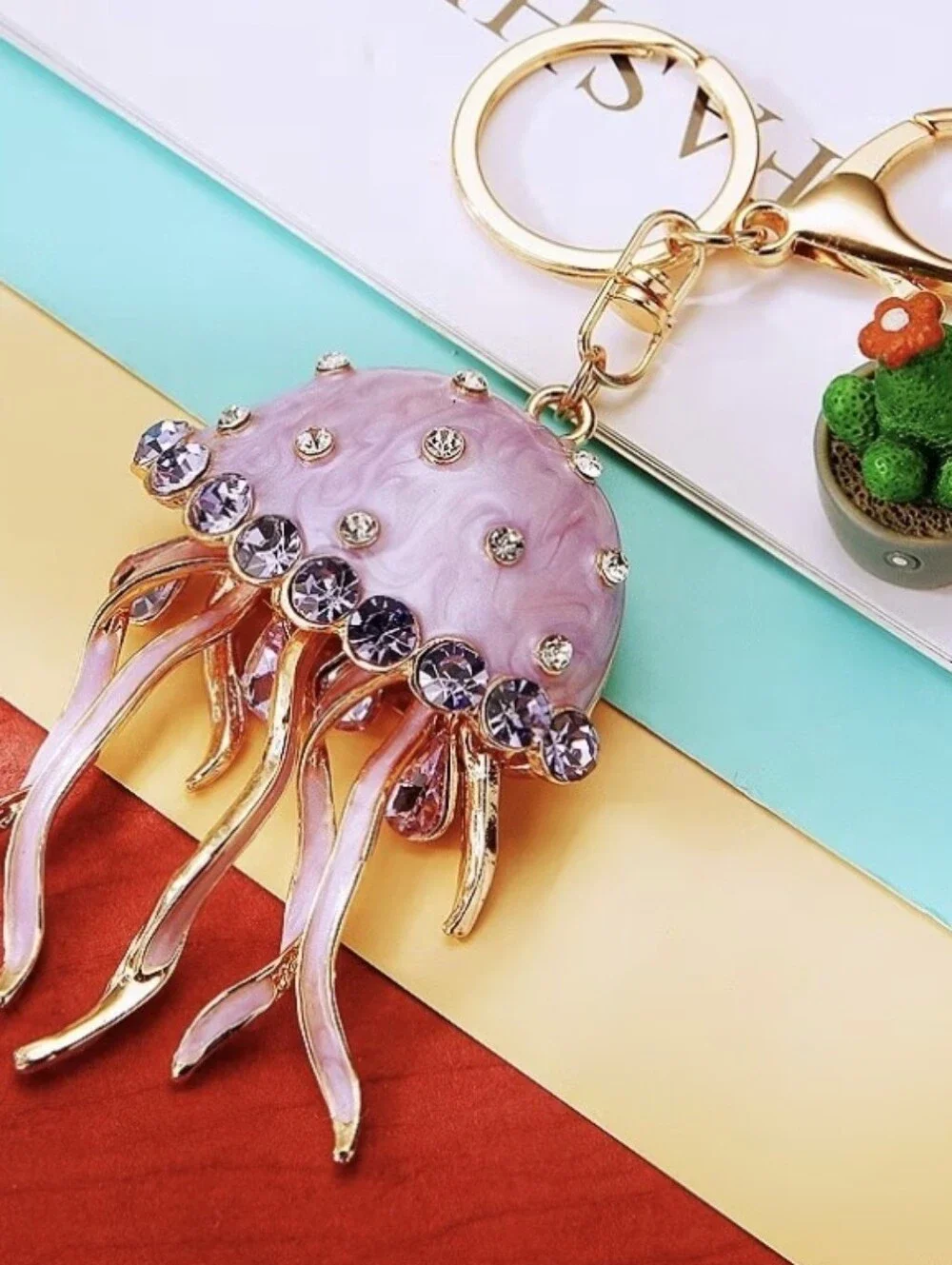 Beautiful Jellyfish Bag Charm/ Keychain NEW